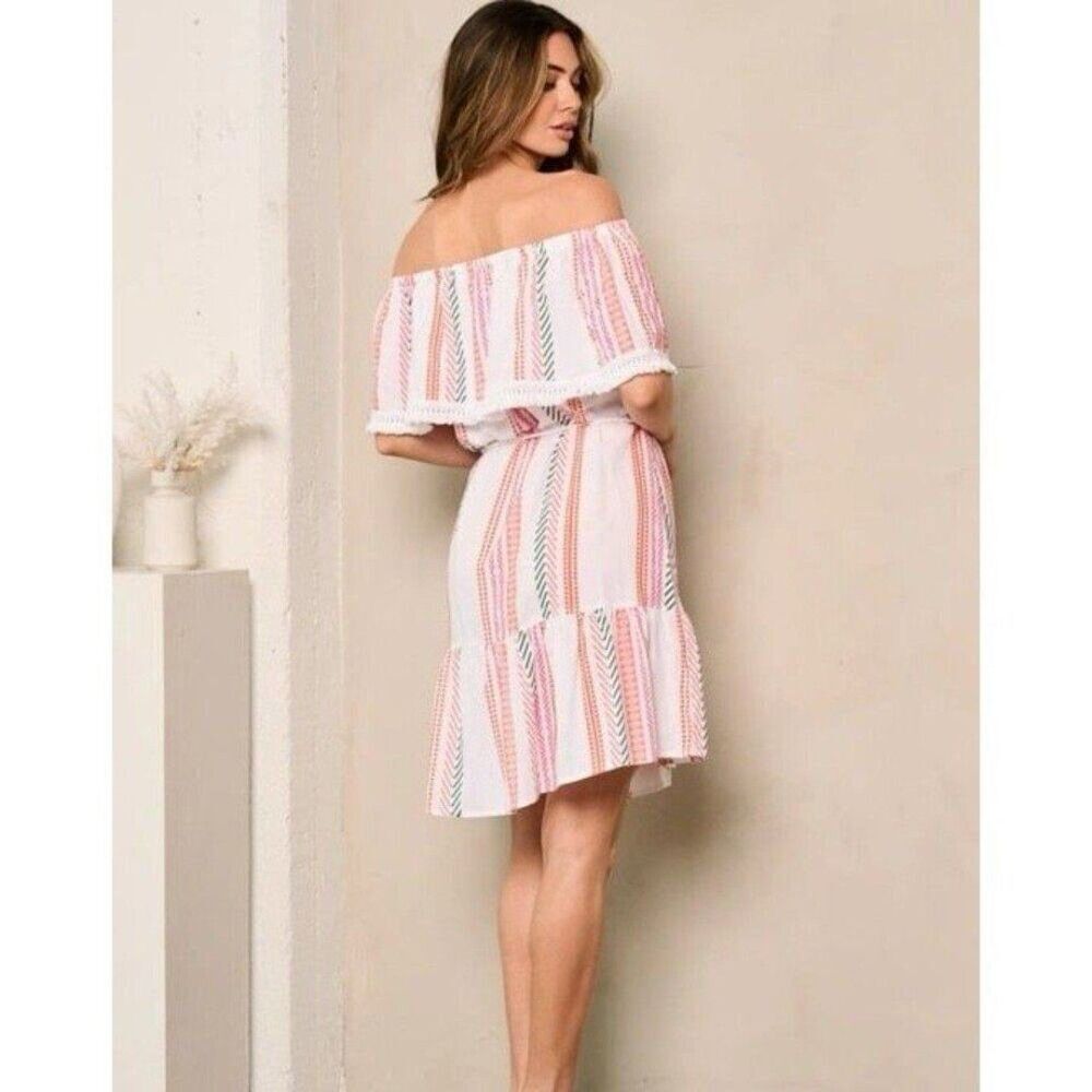Anthropologie Mazik NEW Women Medium Summer Mini Dress Boho Vacation Coastal - Picture 4 of 8